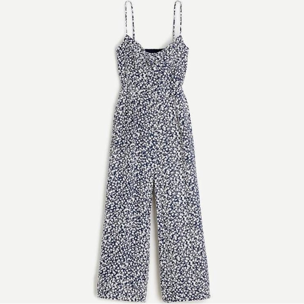 NWT J.Crew Tie-front wide-leg jumpsuit in floral print